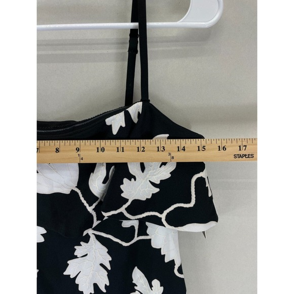 Guess Womens 8 Floral Embroidered Bodycon Dress Removable Straps Black White NWT - Picture 6 of 9
